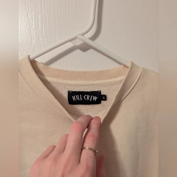 Kill Crew Tan Sweatshirt Small Baggy Oversized Heavyweight Sweater - Picture 3 of 4